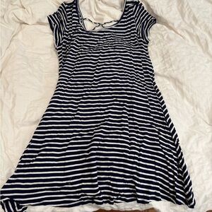 Socialite Navy and White Striped Top
